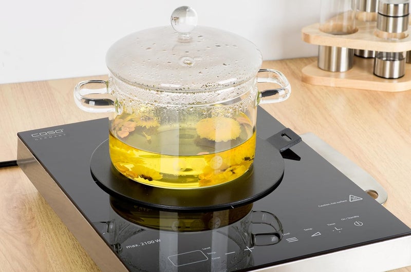 CozyKit 9.4inch Heat Diffuser Stainless Steel Induction Adapter Plate Removable Handle Coffee Milk Cookware Induction Hob Heat Cooking Diffuser for Electric Stove - Image 2